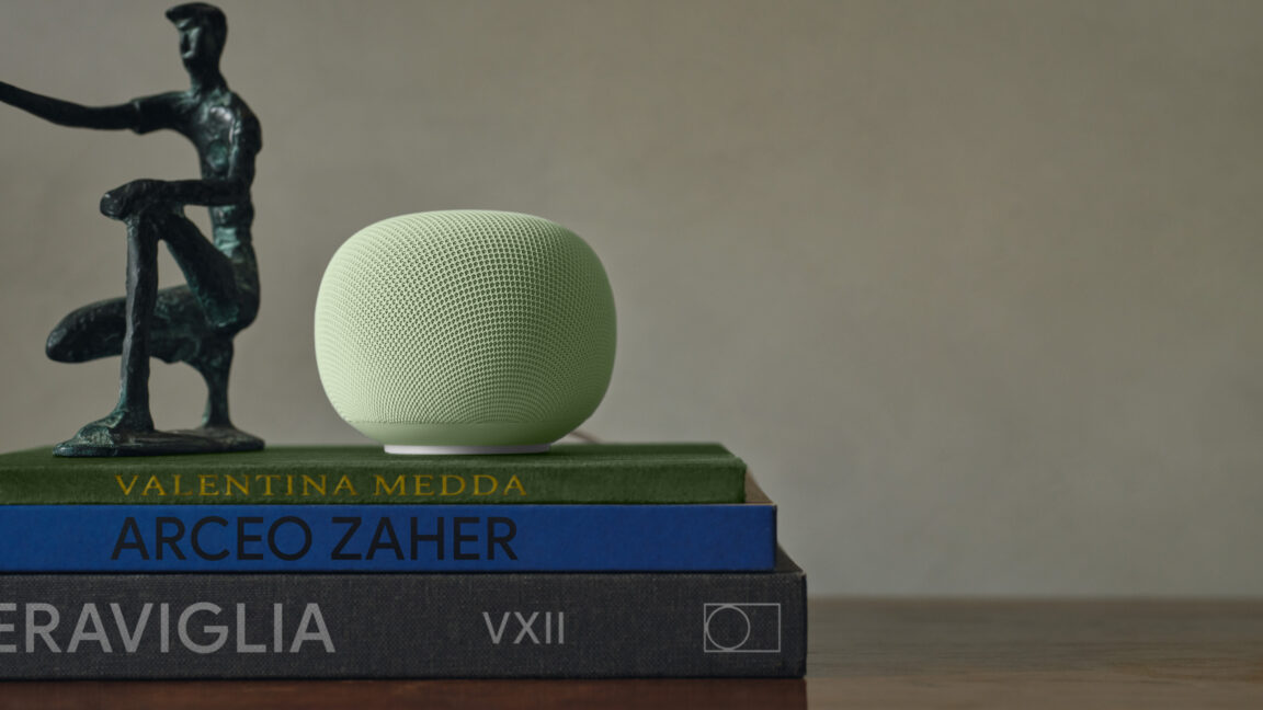 Google's $100 Home Speaker is finally available for preorder after a 10-month wait, offering improved sound isolation through on-device AI processing.