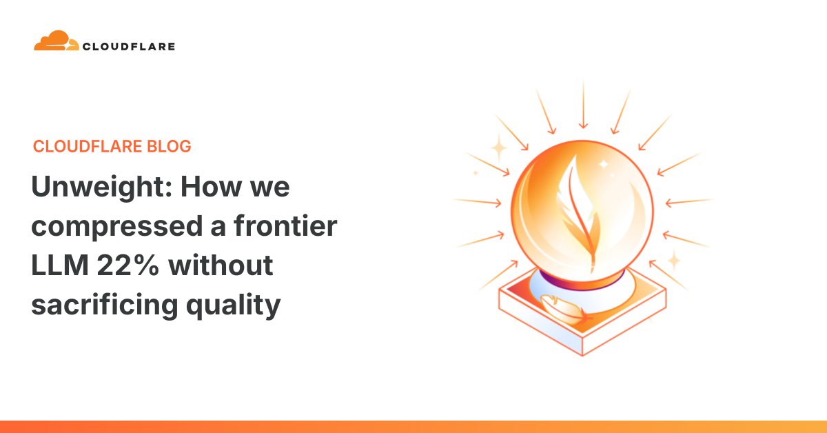 Cloudflare achieves 22% LLM compression through tensor compression technique while maintaining model quality