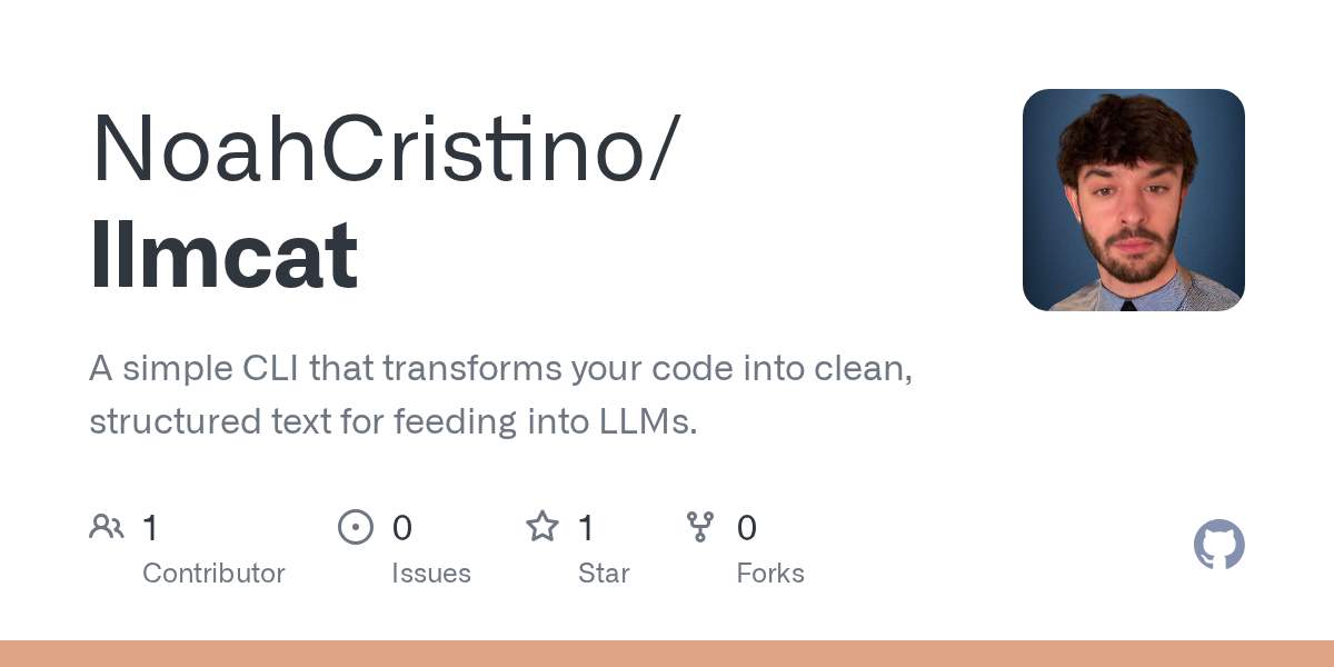 Developer Noah Cristino releases llmcat, an open-source CLI tool that formats entire codebases into optimized text input for AI models