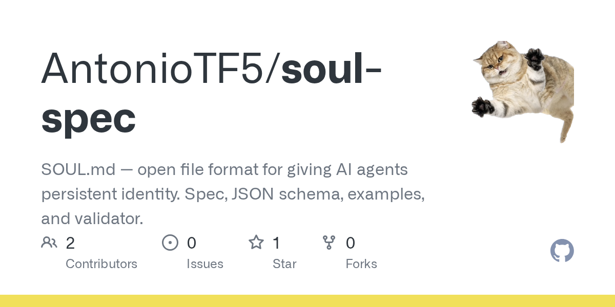 Open-source Soul.md format enables AI agents to maintain consistent identity and memory across conversations