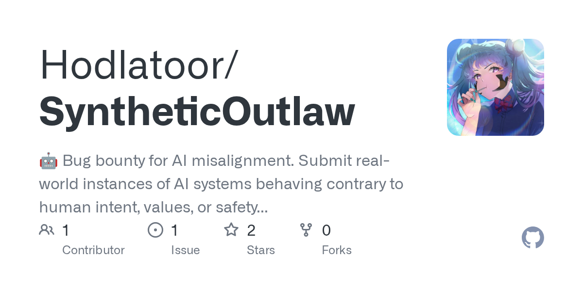 SyntheticOutlawが実世界のAIミスアライメント検出に対して$2,500のバグバウンティを提供