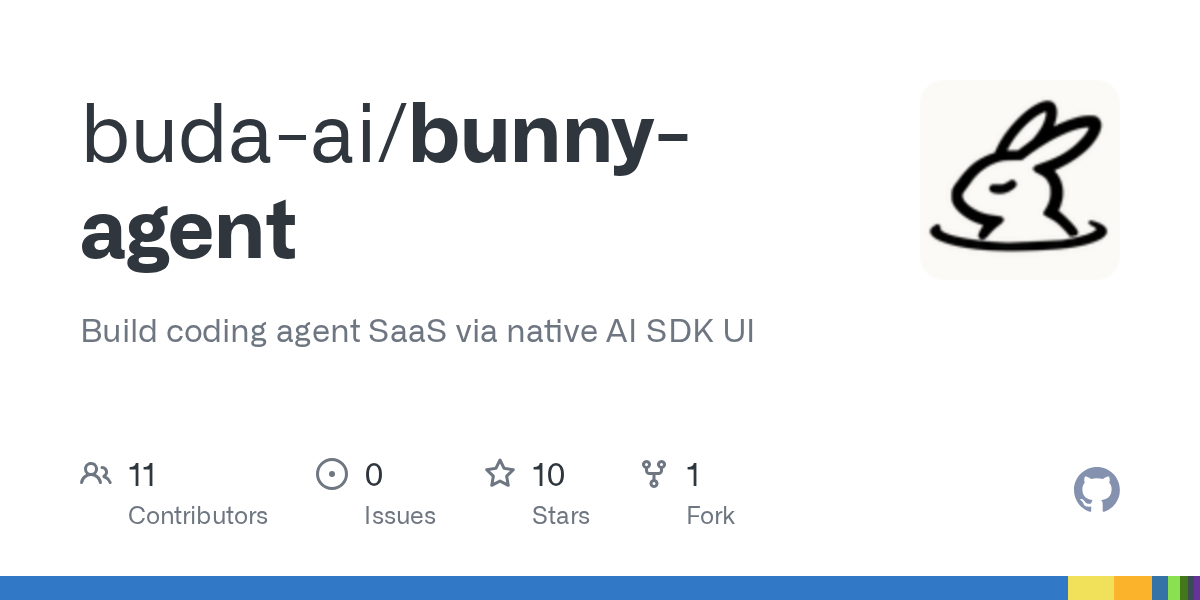 Buda AIが「Bunny Agent」をGitHubで公開 — ノーコードUIでAIコーディングエージェントを構築可能に