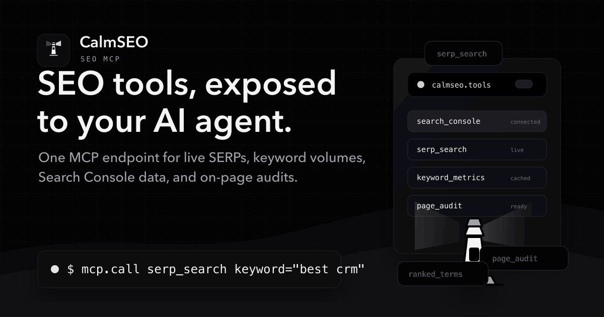 CalmSEO launches MCP server exposing Google Search Console data and SEO tools to AI agents like Claude and Cursor