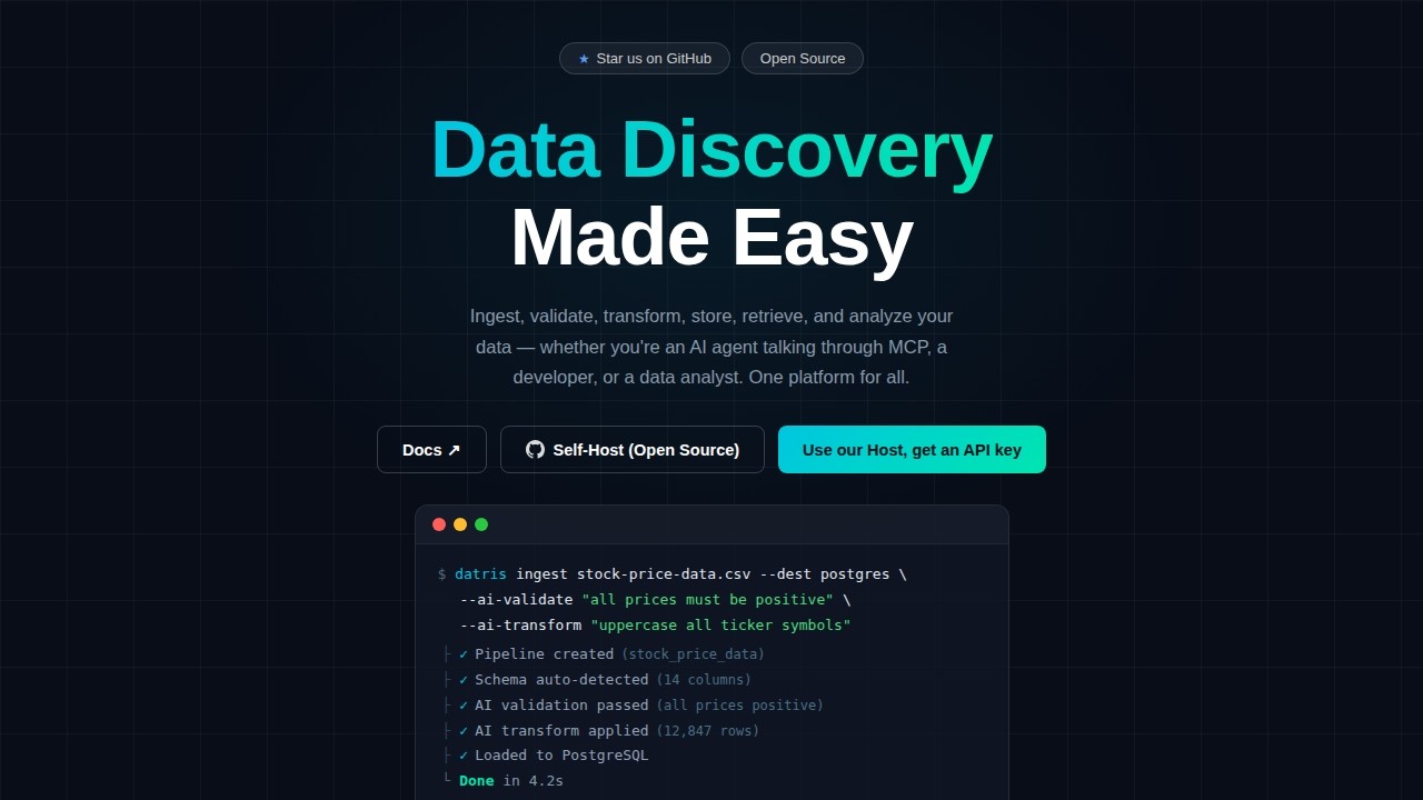 Datris demonstrates AI-powered platform that simplifies data discovery and acquisition through natural language interfaces