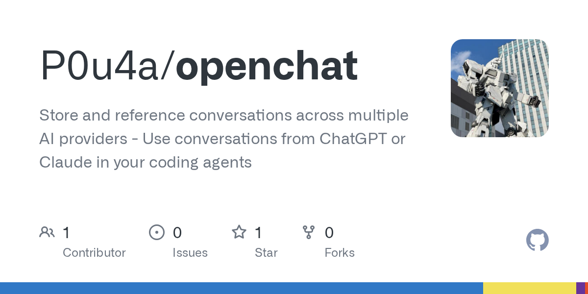 OpenChat bridges fragmented AI conversations by syncing chats across providers through local browser storage and MCP server integration
