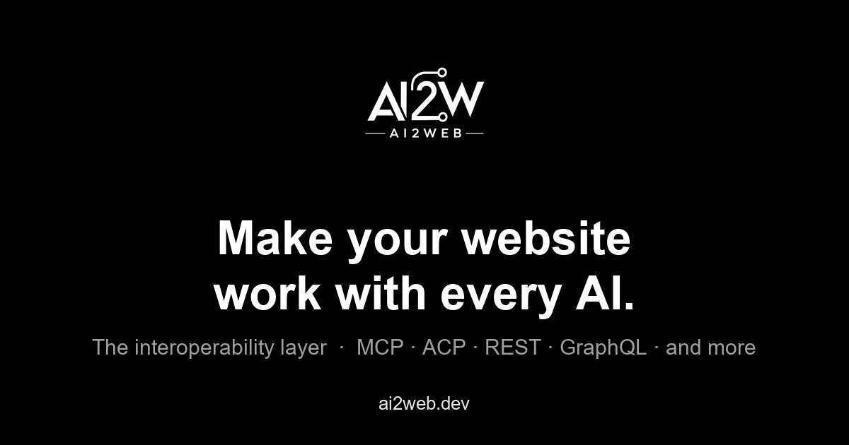 AI2Web: open protocol for websites to work with any AI agent