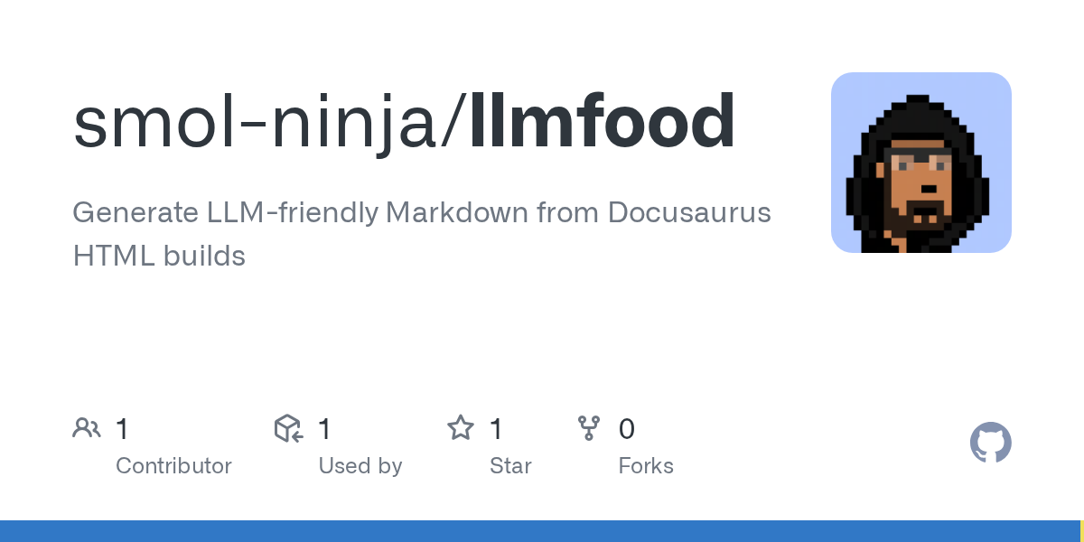 New tool converts Docusaurus documentation into LLM-optimized Markdown format for better AI processing