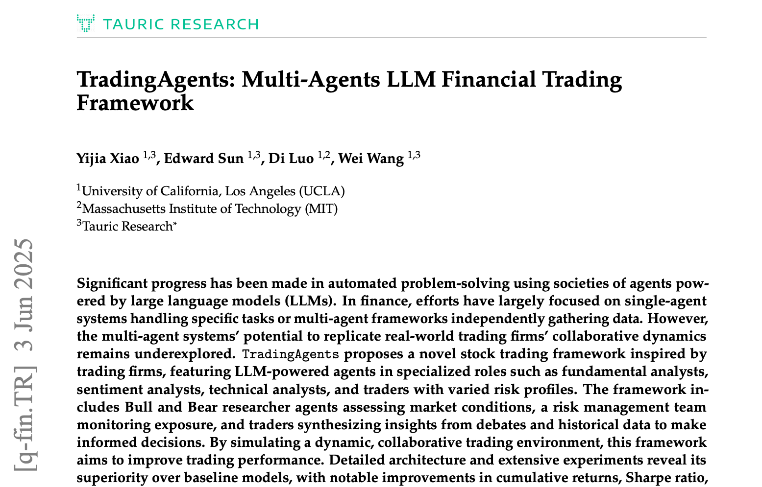 TradingAgents, a multi-agent LLM framework for financial trading, is open-sourced with support for multiple language models and structured agent roles.