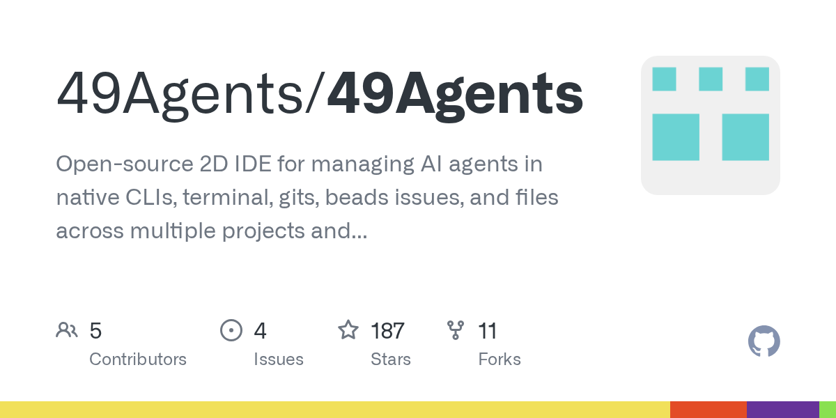 49Agents launches open-source 2D agentic IDE with infinite canvas, multi-machine support, and keyboard-first controls.