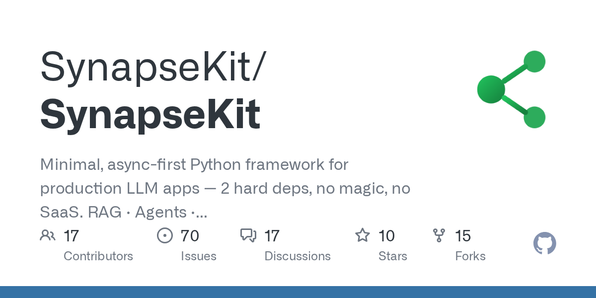 New open-source Python framework SynapseKit enables developers to build asynchronous LLM pipelines and AI agents with native async support