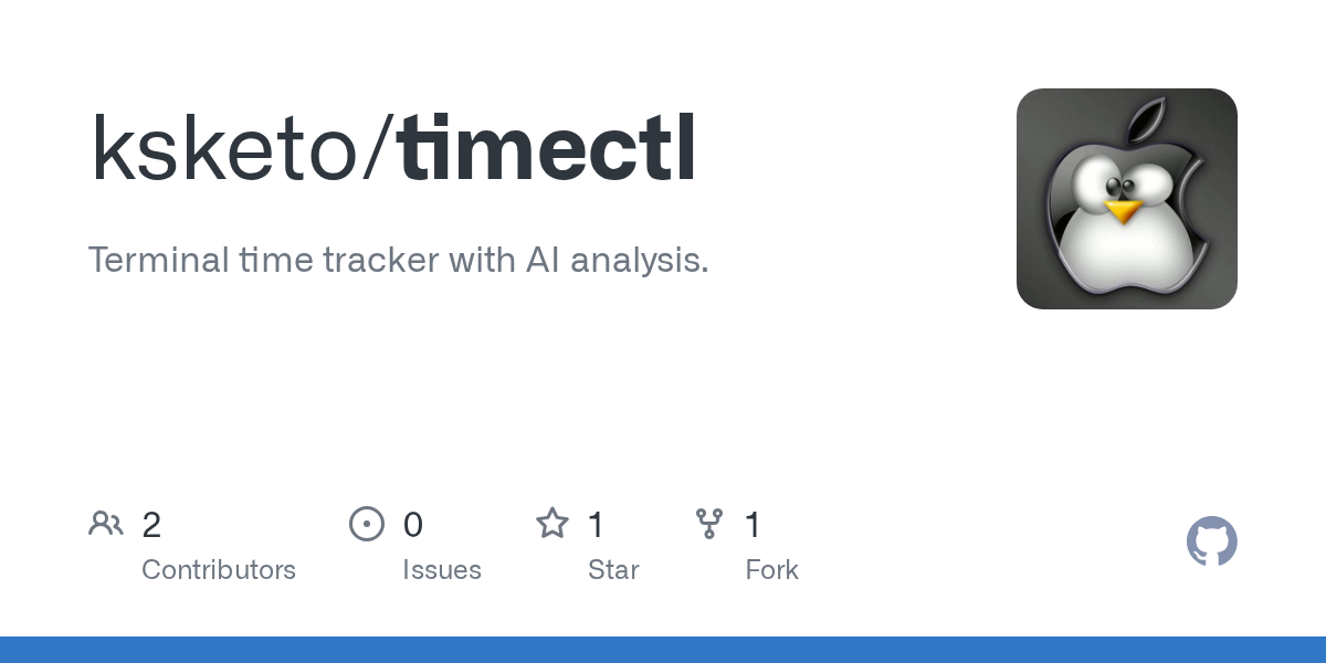 Developer releases timectl, a lightweight command-line time tracking tool enhanced with AI-powered activity analysis capabilities