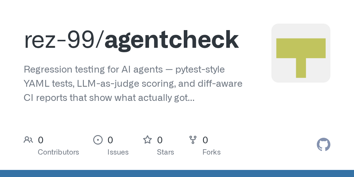 AgentCheck: regression testing for AI agents as a CI step