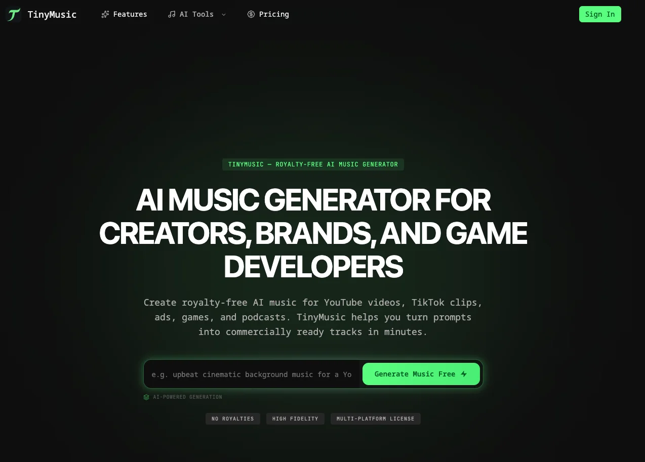 New free AI tool generates complete song lyrics with verse-chorus structure based on user-selected topics, styles, and moods