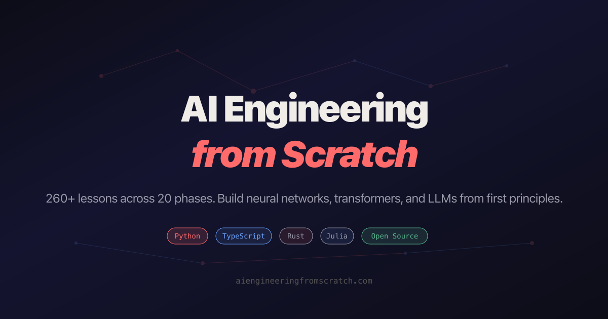 New self-learning course repository teaches AI engineering fundamentals from scratch with hands-on projects