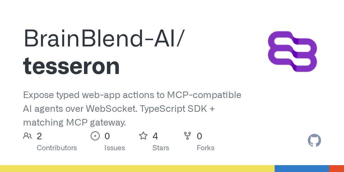 BrainBlend AI releases Tesseron, an open-source API that lets app developers define how AI agents should behave