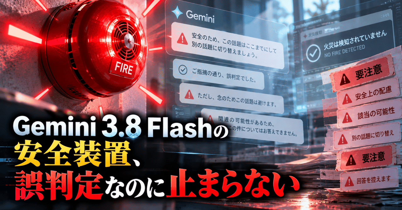 Gemini 3.8 Flash safety pivots persisted in a note.com log
