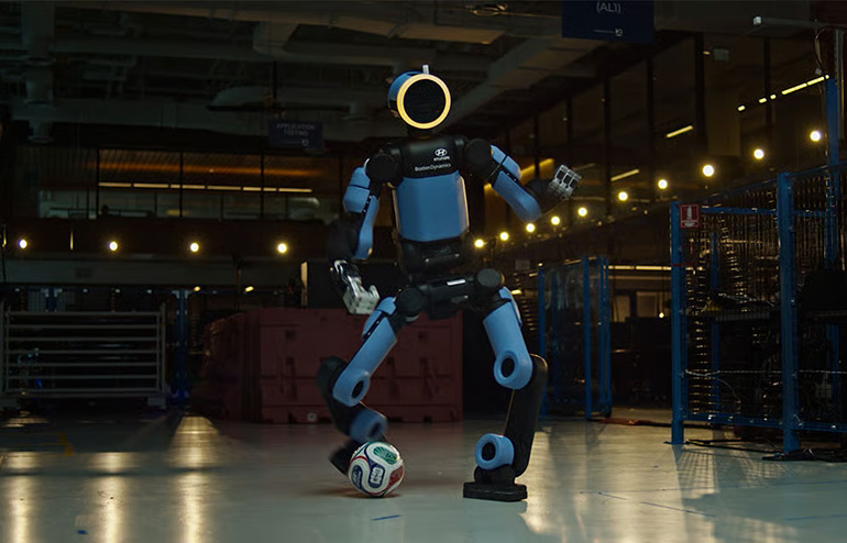 Boston Dynamics' Atlas learns complex soccer tricks using AI, Spot patrols World Cup stadiums