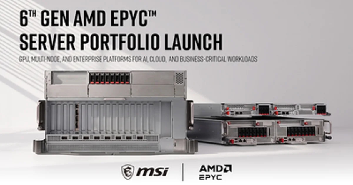 MSI launches 6th Gen AMD EPYC server lineup for AI and cloud