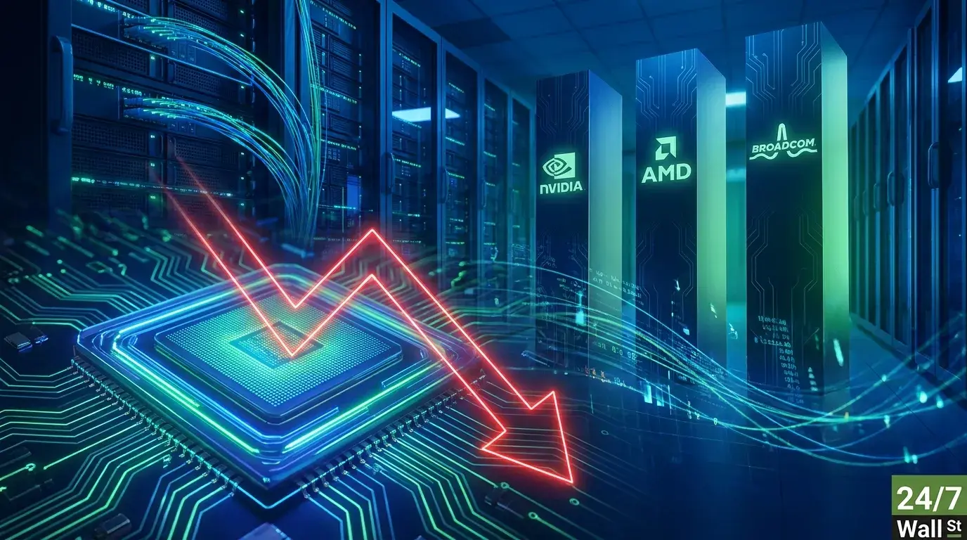 Chip stocks including NVIDIA, AMD, and Broadcom tumbled in early June after Broadcom's AI revenue guidance missed expectations, but analysts remain bullish on the structural demand for AI infrastructure.